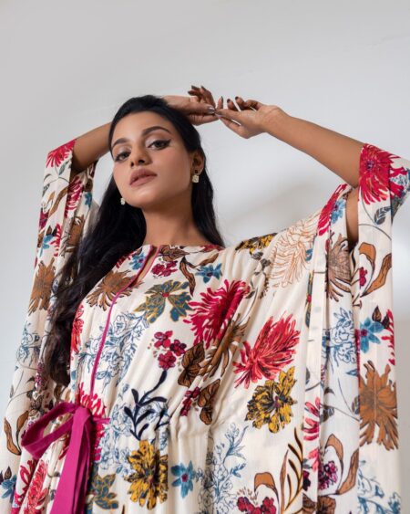 Creamy Floral Kaftan