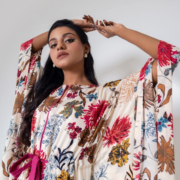 Creamy Floral Kaftan