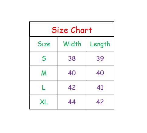 Size chart Sleek 2