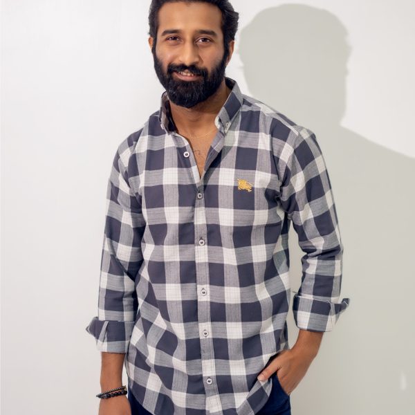 White Grey Check Shirt