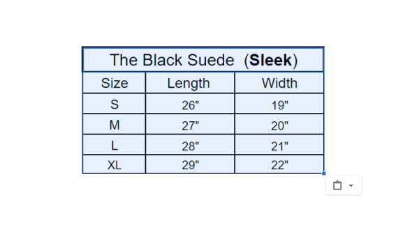 Sleek Size chart 2