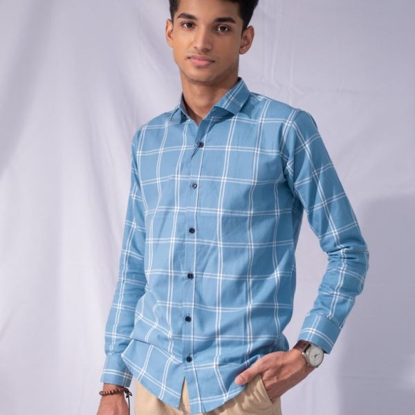 Light Blue Check Shirt