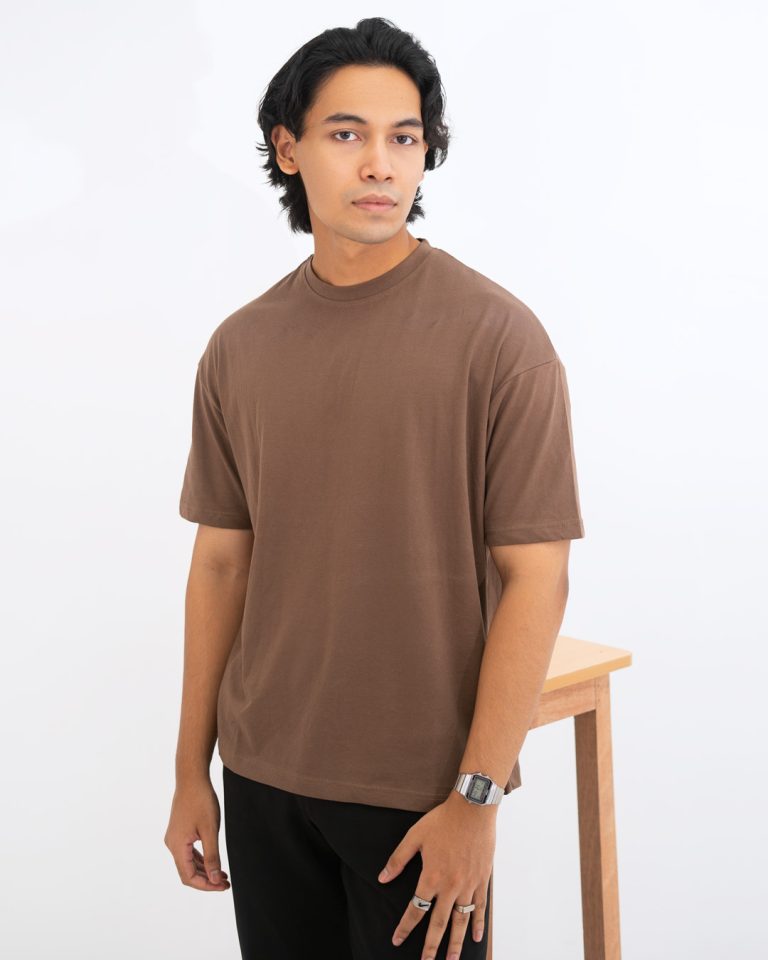 Unisex Brown Drop Shoulder T-shirt - FashionHQ