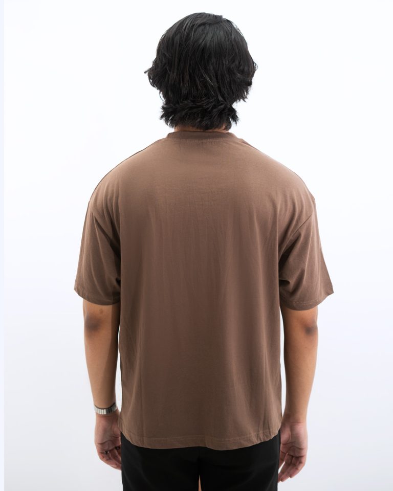 Unisex Brown Drop Shoulder T-shirt - Image 4