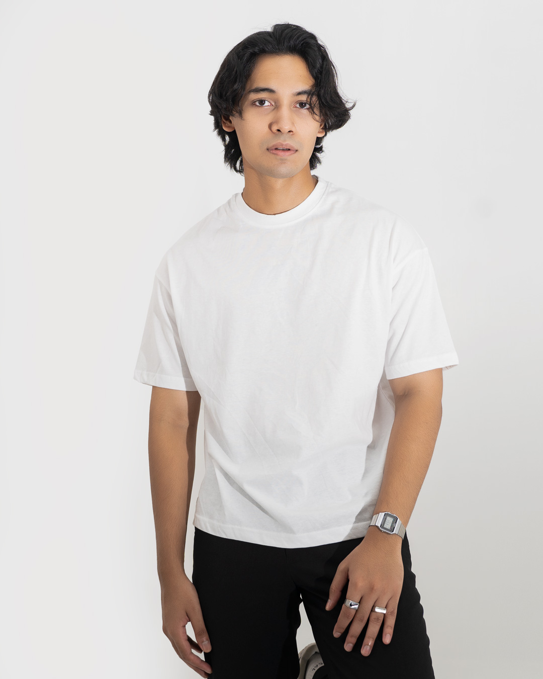 Unisex White Drop Shoulder T-shirt - FashionHQ