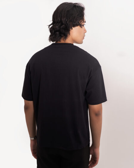 Unisex black drop shoulder t-shirt - Image 4
