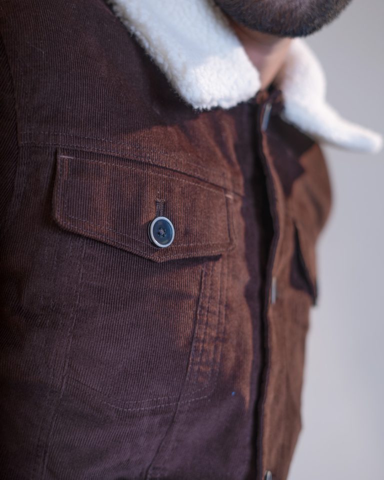 Dark Coffee Sherpa Jacket - Image 2