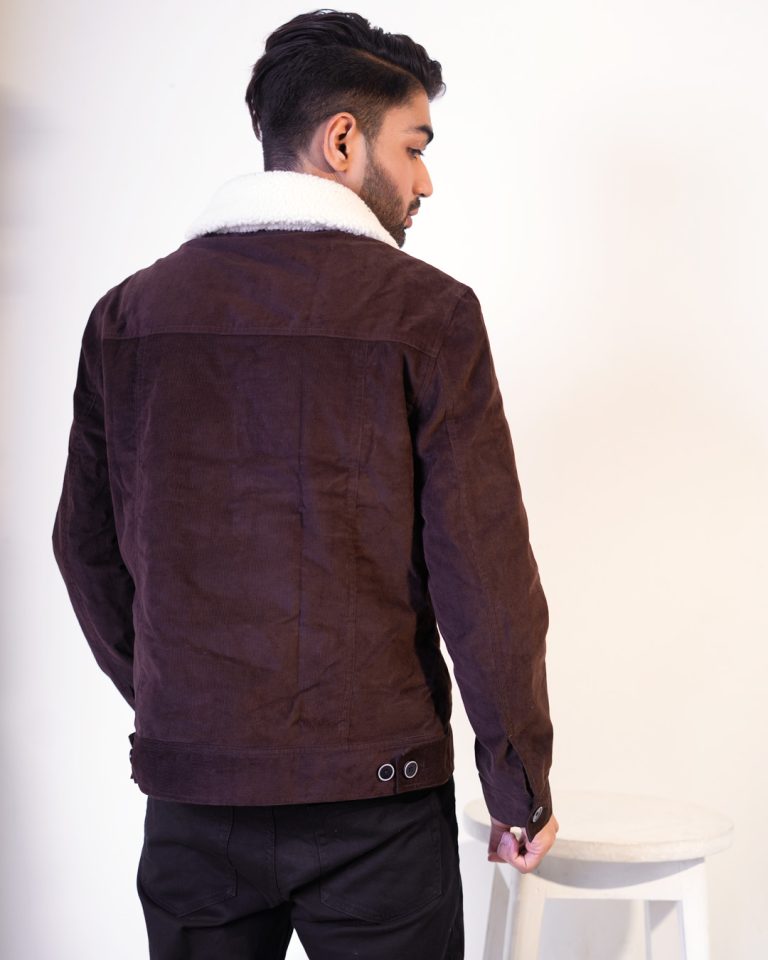 Dark Coffee Sherpa Jacket - Image 4