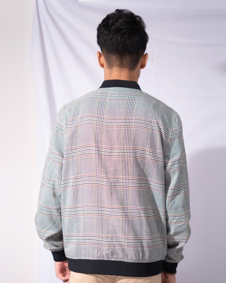 Basic White Check Bomber - Image 2