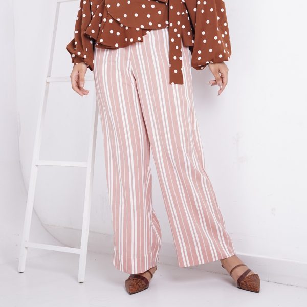 Pink Stripe Wide Leg Pants