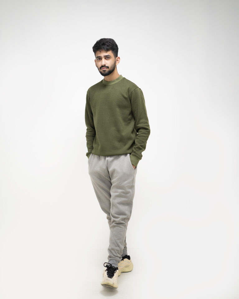 I Am So Cute Sweatshirt & Jogger Cream & Olive Set main image 0