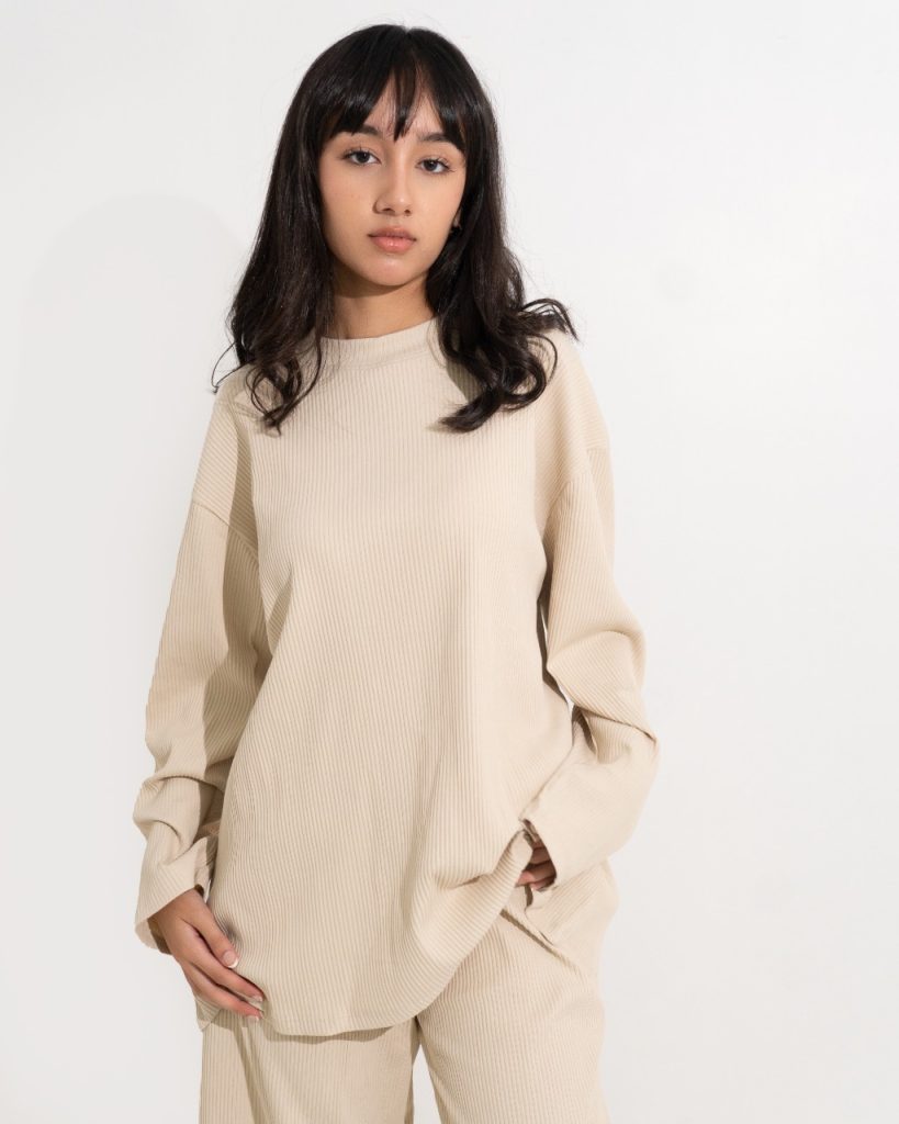 Cream Embellished Shirt Co ord Set main image 0