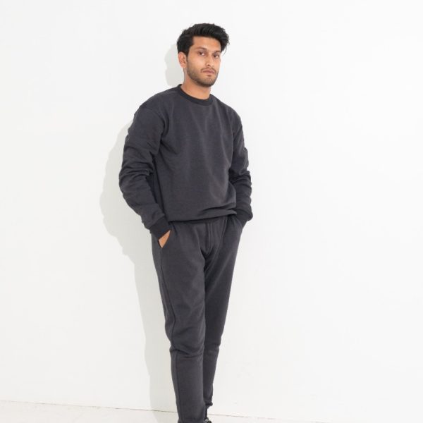 Charcoal Black Sweat-set