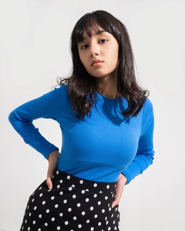 Blue Ribbed Bodysuit - Image 2