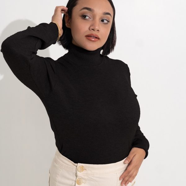 Black Knit Turtle neck