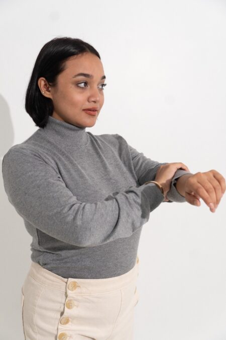 Grey Knit Turtle neck - Image 3