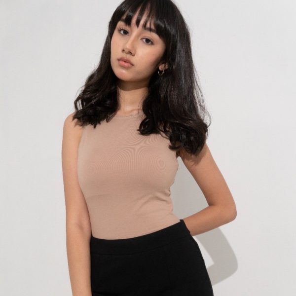 Fashion HQ 26 Tan Sleeveless Bodysuit ৳ 400