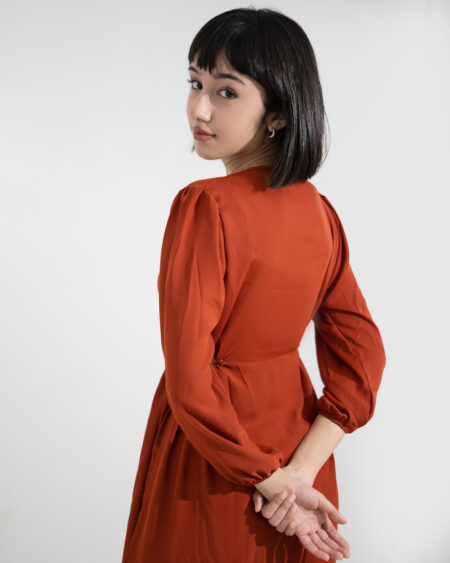 Burnt Orange cut out dress - Image 4