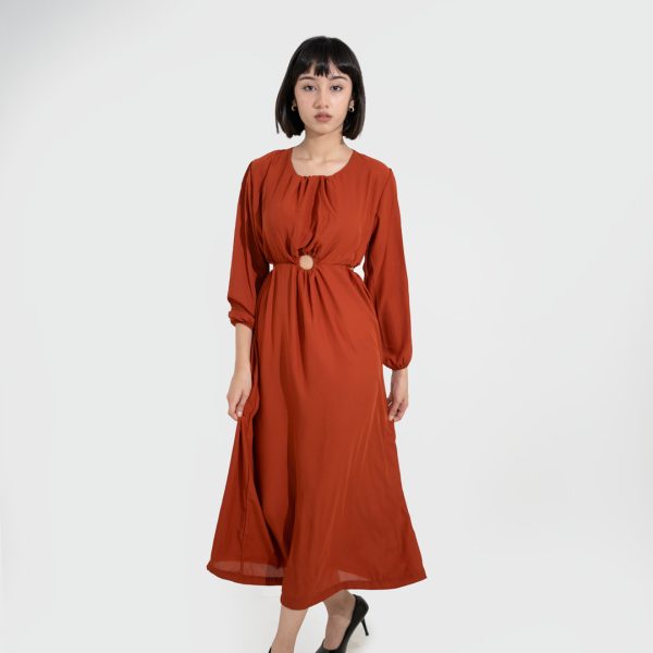 Burnt Orange cut out dress