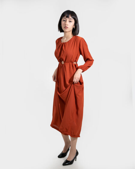 Burnt Orange cut out dress - Image 6