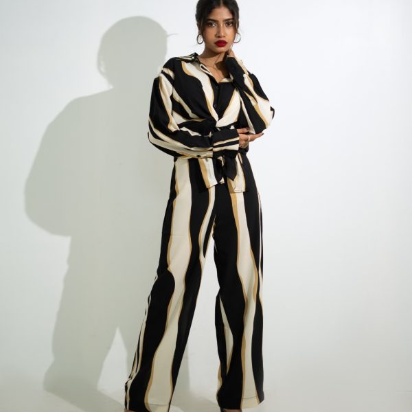 Black and White zig-zag Co-ord Sets