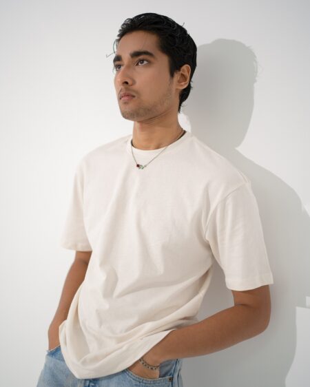 Off White Drop Shoulder T-Shirt