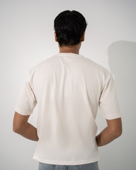 Off White Drop Shoulder T-Shirt - Image 2