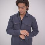 Men's Space Blue check Overshirt