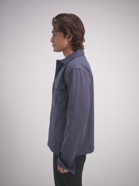 Men's Space Blue check Overshirt - Image 3
