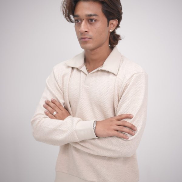Cream Textured Sweater